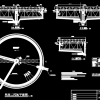 辐流式二沉池平剖面设计图纸