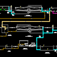 西安某大学城市污水处理厂工艺设计图(课设)