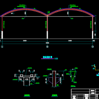 24X2双跨弧形顶简易大棚设计图(三角管桁架梁)